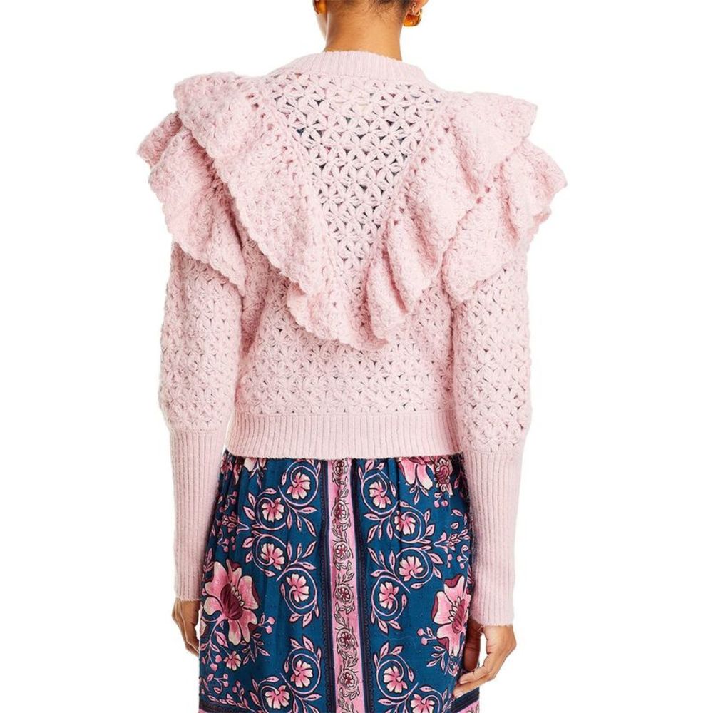 FARM Rio Pink Ruffled Sweater - Picture 2 of 6